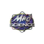 Mad Science logo with atom orbit rings on purple oval, representing EnrichEd science enrichment and community learning